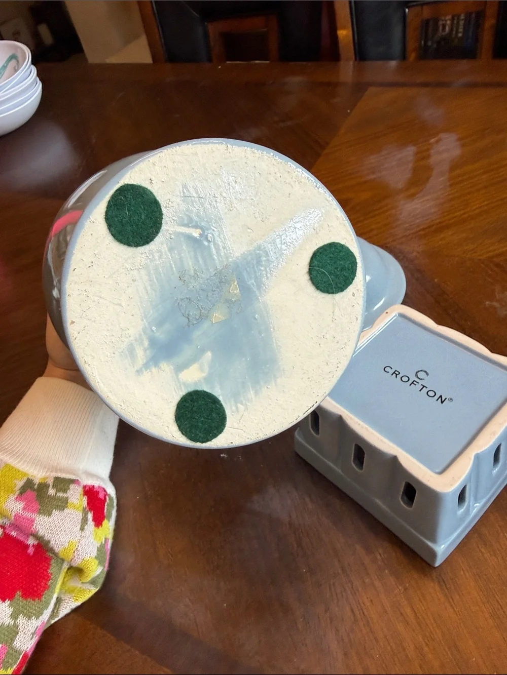 Ceramic Blue Ginger Jar and Croton Berry Dish